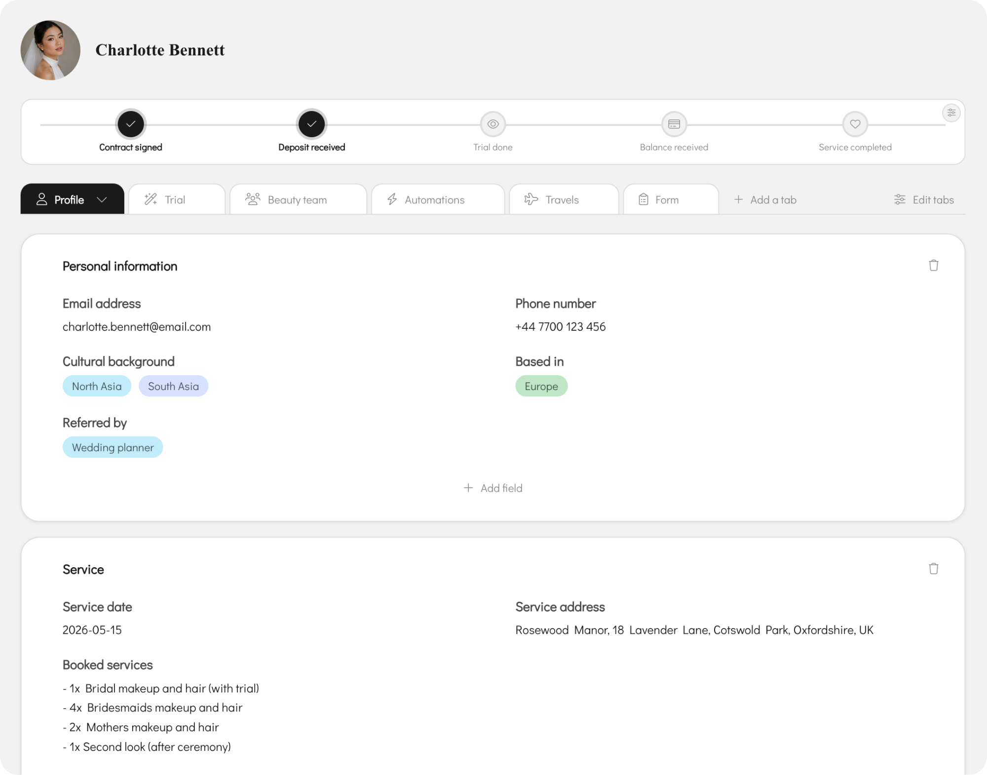 Client records preview